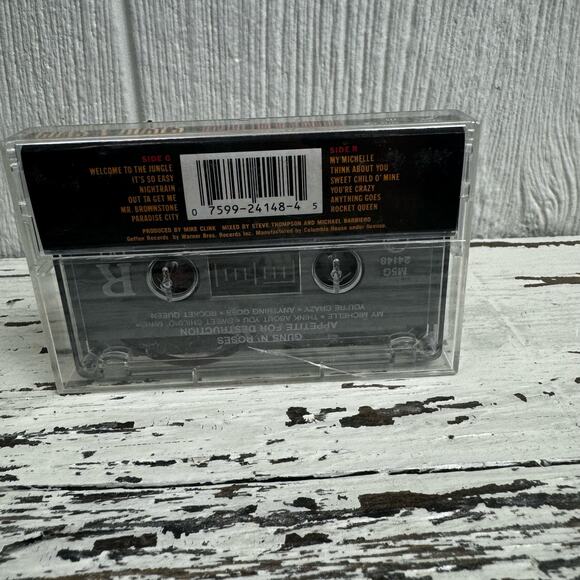 Guns N Roses Appetite For Destruction 1987 Cassette Tape GEF 24148 Heavy Metal - Picture 4 of 7